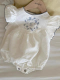 HY23086 Summer Baby Cotton Short-Sleeve Bubble Onesie Padded Pantsuit with Embroidery Fly Sleeve Romper for Crawling Baby
