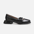 Lacquer Leather Mary Jane Shoes Women Flower Designer Women Shoes Shallow Fashion Square Toe Elegant Chunky Retro Pumps Female