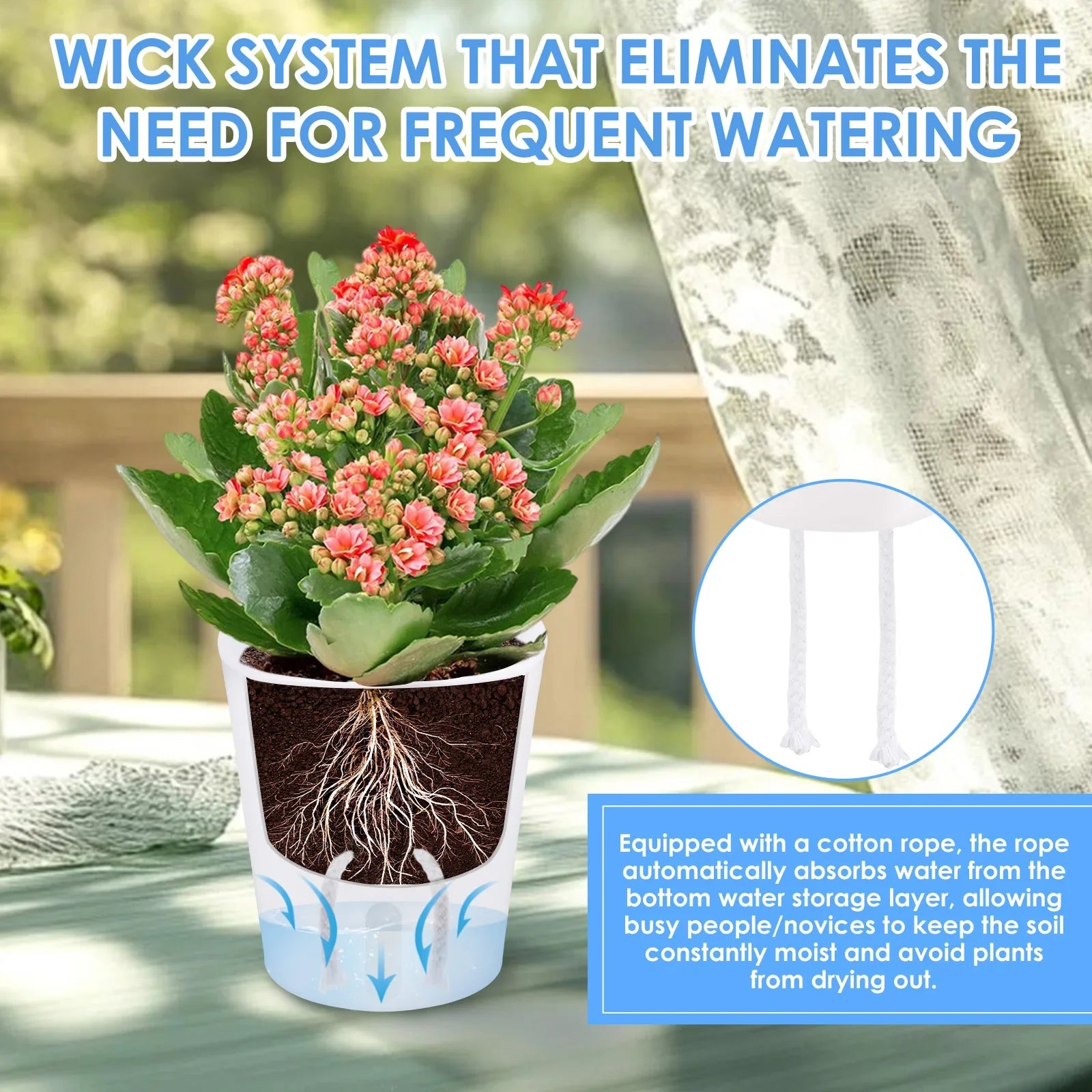 10 Pcs Self Watering Planter Lazy Hydroponic Flower Pot Plastic
