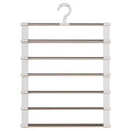 Multi-Layer Pants Hanger Space Saving Closet Organizer Foldable Trousers Clothes Rack Wardrobe Storage with Non Slip Clips