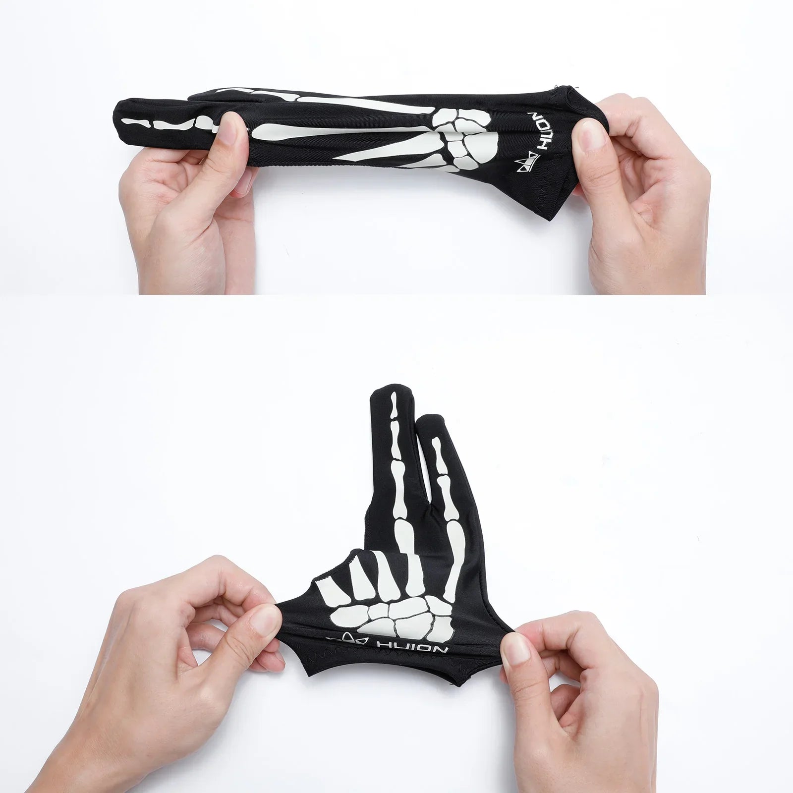 Huion Skeleton Glove Two- Finger Anti-fouling Artist Glove Flexible and Comfortable Drawing Glove