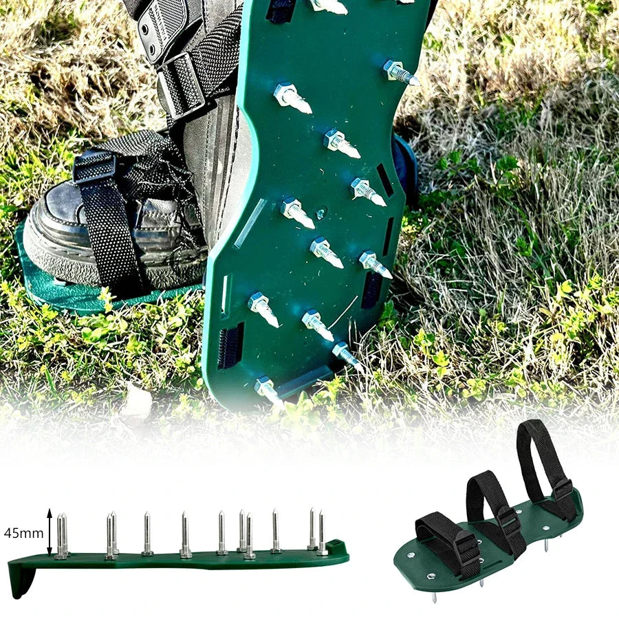 Reusable Lawn Aerator Shoes Manual Lawn Aerator with Spike Adjustable Spiked Aerating Sandals Anti-Slip Lawn Aerator Sandals