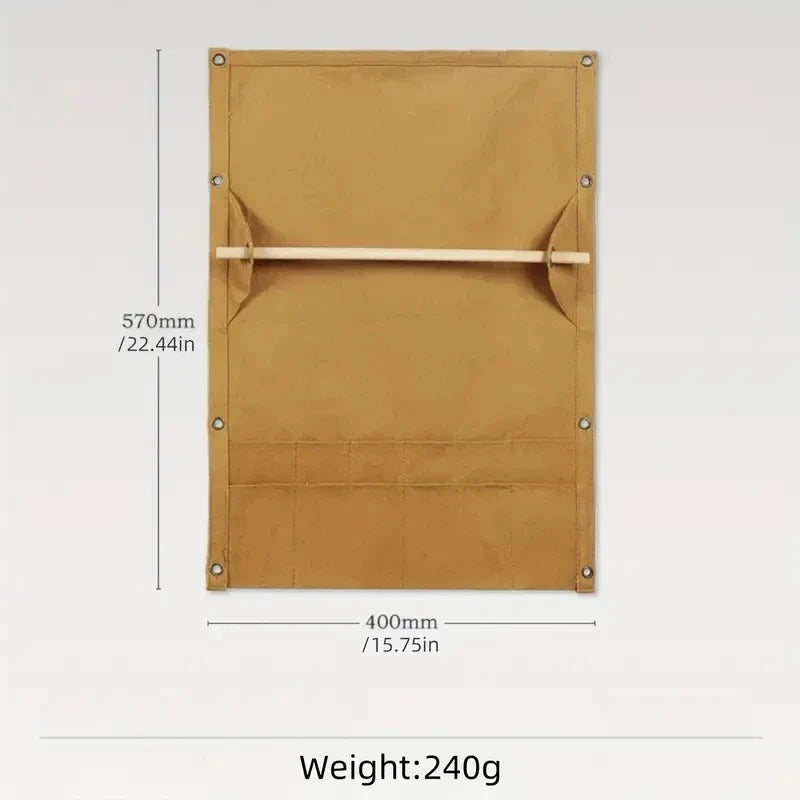 Outdoor Canvas Utensil Organizer Wall Mounted Paper Towel Organizer Picnic Camping Hiking Accessories  Camping Equipment