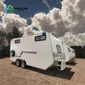 Customized Travel Camper Caravan Dual Axle Trailer Equipped with Full Kitchen & Bathroom for Long-Term Wilderness Camping Stays