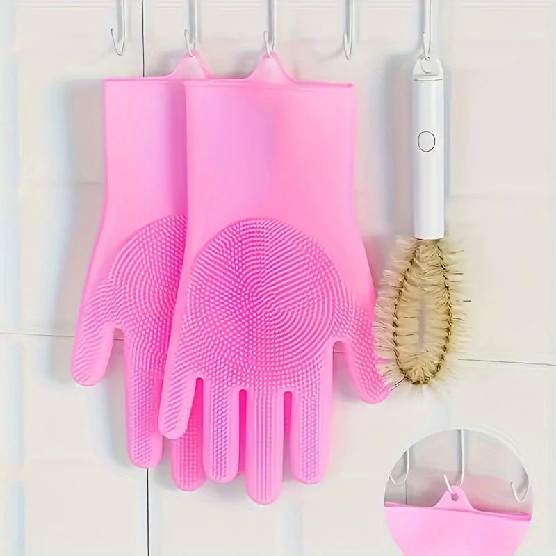 1 Pair Silicone Dishwashing Gloves Multifunctional Household Gloves
