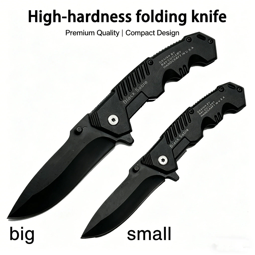 This multi-functional all-in-one folding knife is a portable tool for outdoor camping, hiking, survival, and household peeling