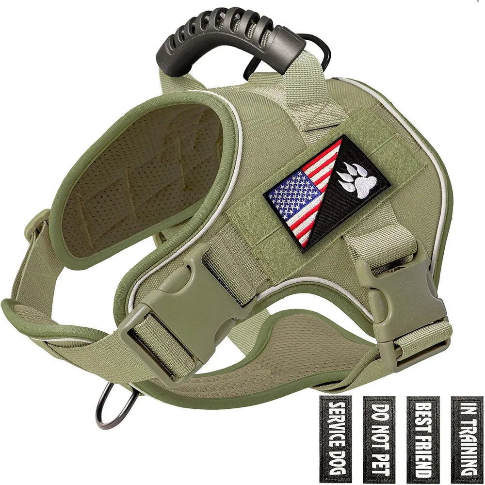 Explosion-Proof Tactical Dog Harness - Training and Outdoor Activity Vest for Doberman Pinschers and Small/Medium/Large Breeds