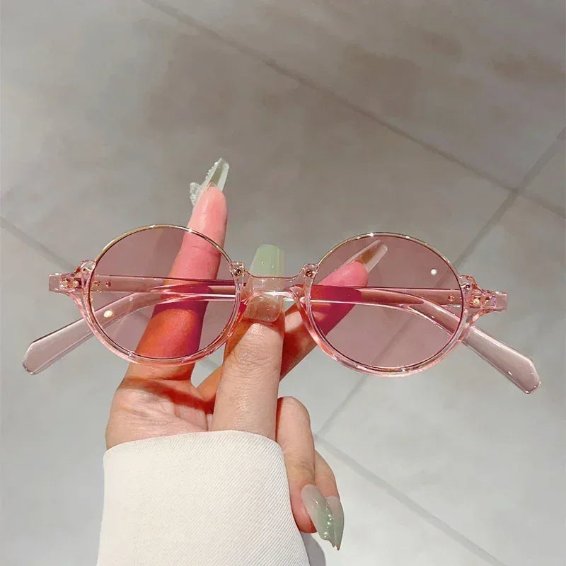 KAMMPT Vintage Oval Sunglasses Men 2024 New in Retro Outdoor Casual Sun Glasses Women Stylish Luxury Brand Design Decor Shades