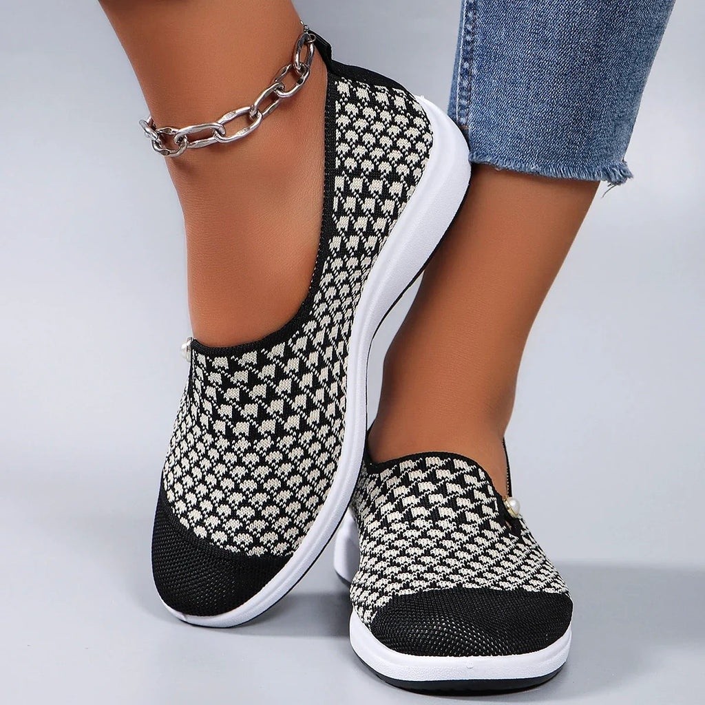 Spring new women's sports shoes, fashionable, breathable, lightweight, non-slip, wear-resistant, casual sports shoes, flat shoes