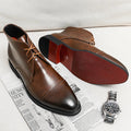 Men Boots Red Sole Handmade Solid Color Lace Up Classic Business Ankle Boots for Men Free Shipping Fashion Mens Shoes