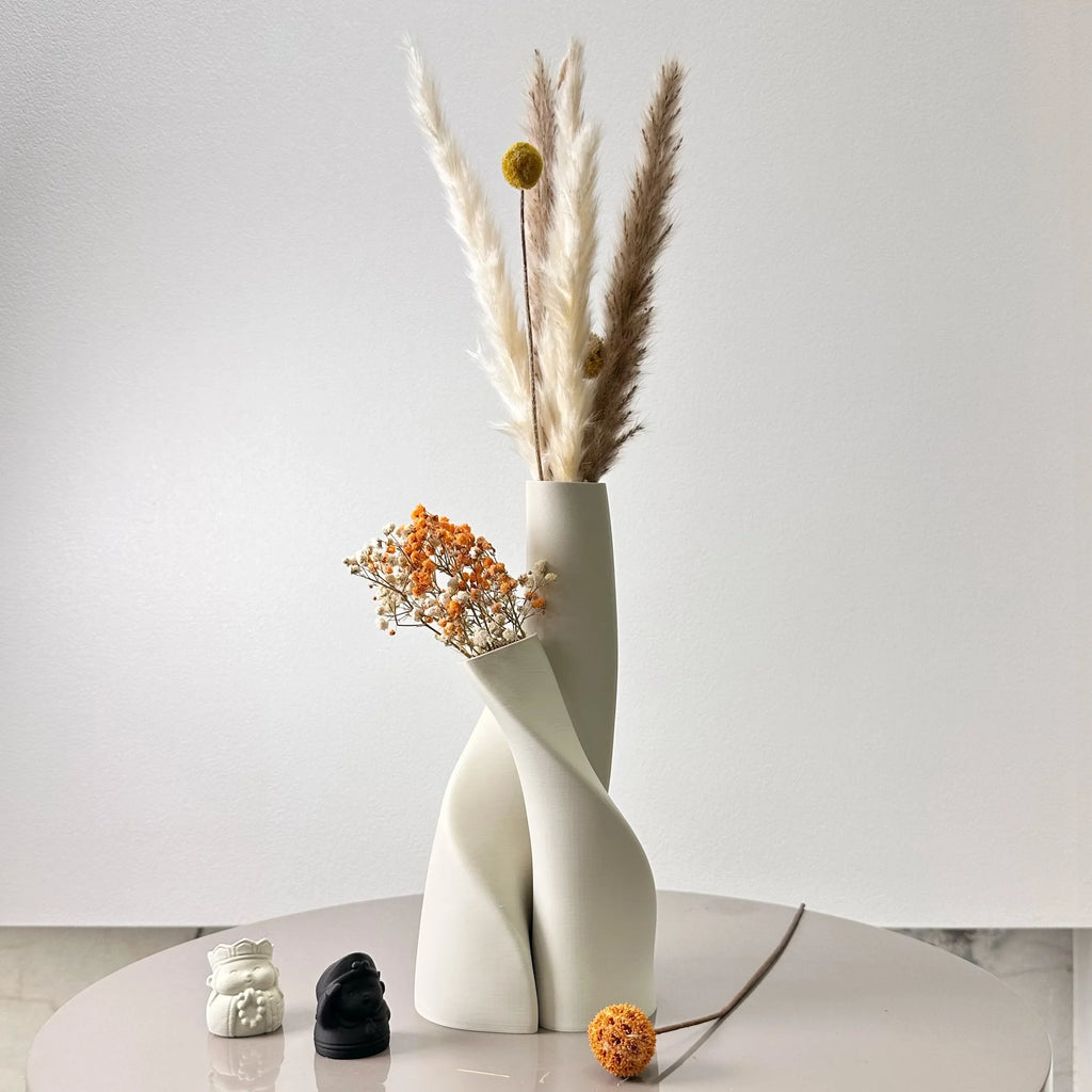 2 Piece Set of Special-Shaped Double Vase, Creative Dried Flower Vase, Multi-Color Optional, Suitable for Living Room, Kitchen,