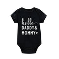 Hello Daddy Mommy Newborn Baby Bodysuit Pure Cotton Short Sleeve Summer Jumpsuit Cute Baby Onesie