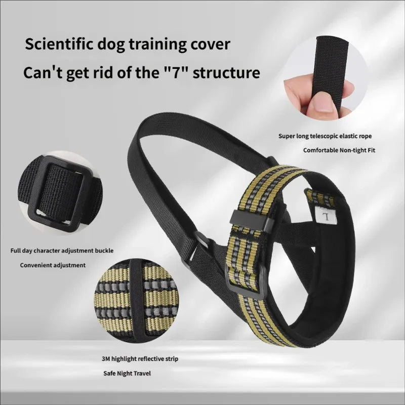 Tactical Outdoor Dog Muzzle for Large Dogs Bite Proof Anti Bark Pet Anti-barking dog tactical muzzle; anti-ingestion dog muzzle