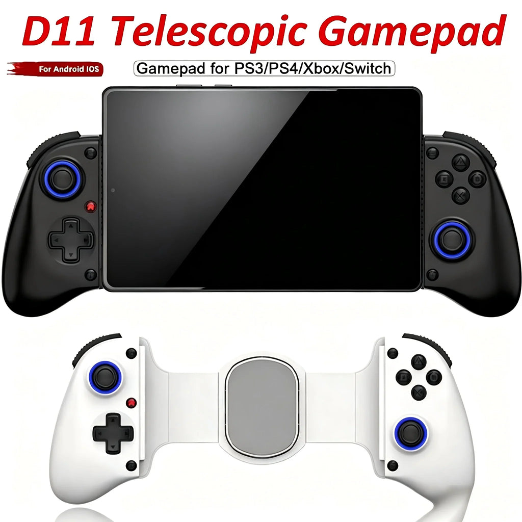Bluetooth Mobile Game Controller for Switch/iOS/Android/Tablets Wireless Gamepad- Hall Effect D11 Telescopic Joysticks for PC