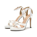 Size 34-43 Sexy Stiletto 11cm High-heeled Platform Satin Ankle Strap Summer Sandals For Women Shoes