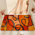 Abstract Orange Geometric Bath Mat, Black Line Print Non-Slip Rug, Soft  Carpet for Bathroom, Living Room, Kitchen, Modern Decor