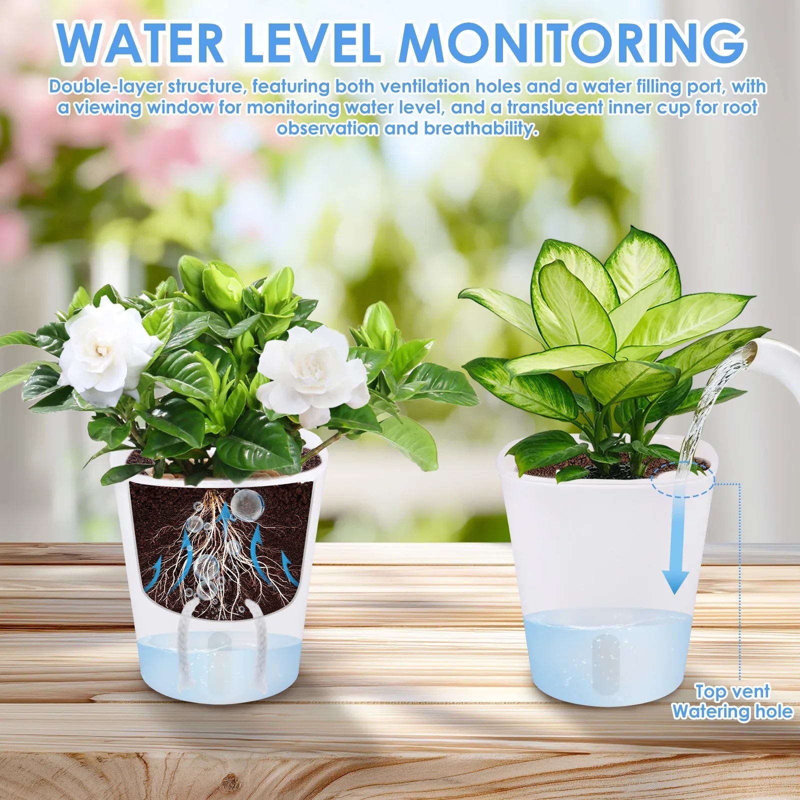 10 Pcs Self Watering Planter Lazy Hydroponic Flower Pot Plastic