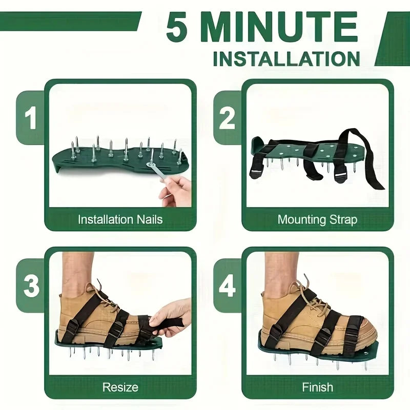 Lawn Gardening Ventilation Nail Shoes, Adjustable Drilling Work Boots, Anti Slip Sole Suitable for Lawn Mowing Work Nail Shoes