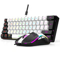 Wired 61-Key Mini Keyboard and Mouse Combo with RGB Backlight - Keyboard Mouse Set for Desktop or Laptop Computers