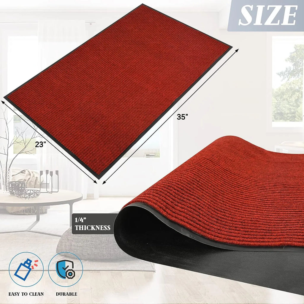 Front Door Mat Heavy Duty Indoor Outdoor Doormat Low Profile Outdoor Mats For Home Entrance Fade Resistant Shoe Scraper Mat