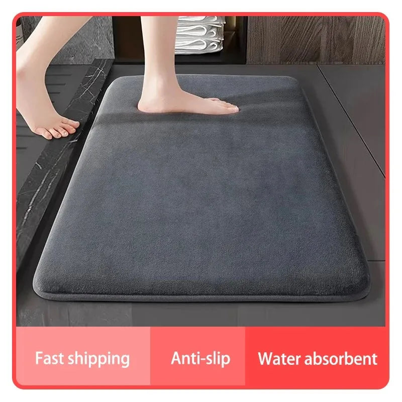 Super Absorbent Floor Mat, Super Absorbent Bath Mat, Super Anti-Slip Coral Velvet Bathroom Floor Mat, Door Mat