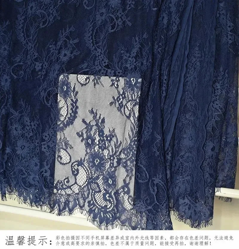 3Meters/lot Off White French Chantilly Lace Fabric , Eyelash Embroidery Lace Craft Bridal Veil Lace Accessory 150cm Width