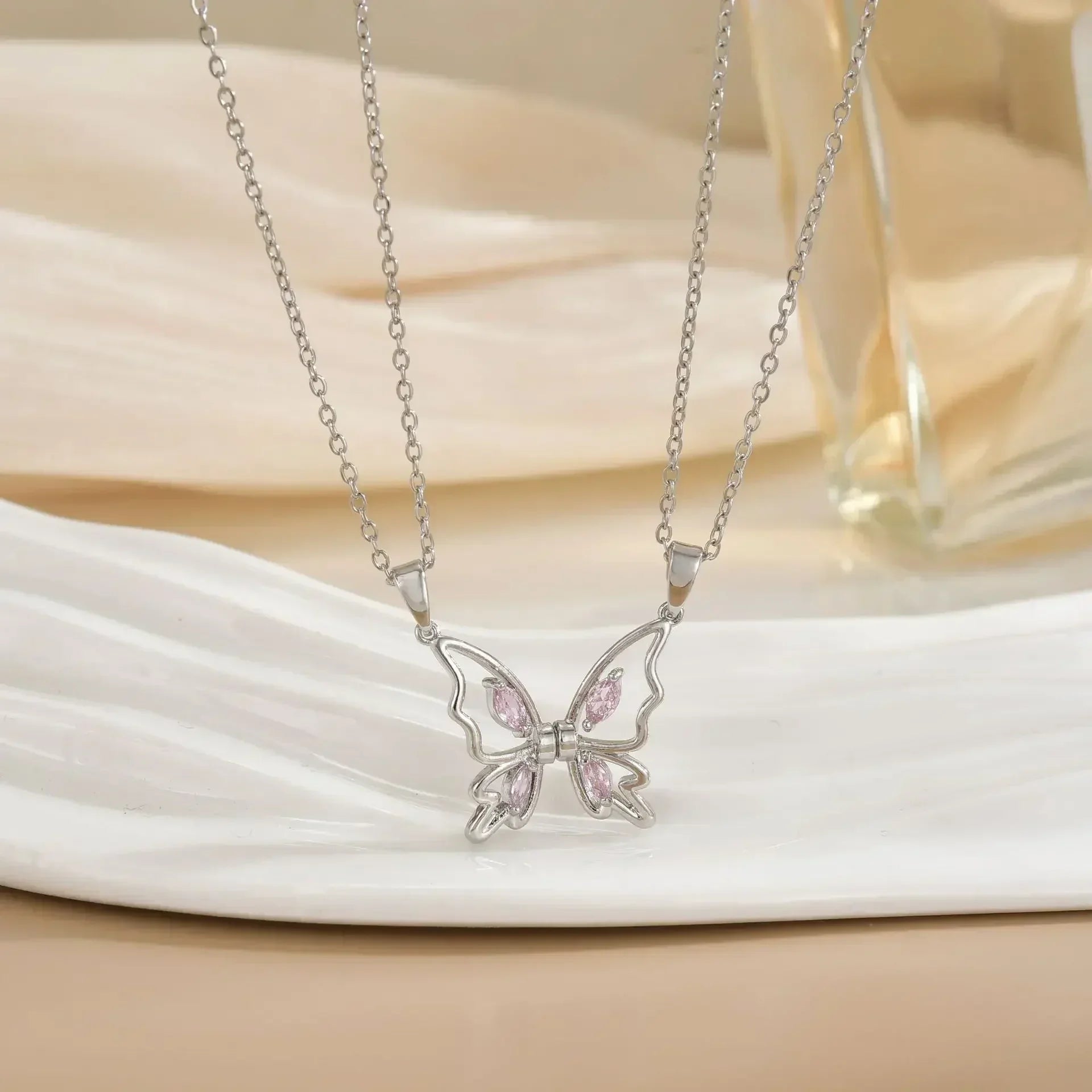 LATS New Stainless Steel Magnetic Sun Moon Couple Necklace Fashion Chain for Men and Women Good Friend Gifts Trend Jewelry