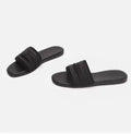 2025 Summer Flat Slippers Open Toe Beach Wearing Slides Pleated Women Shoes Black 35-40