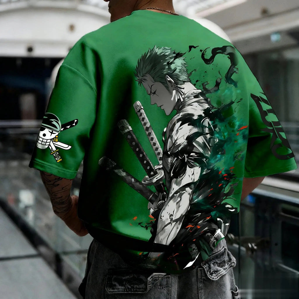 Summer Y2k Anime One Piece Zoro Graphic T-shirt Men Women Oversized Casual Short Sleeve Tees Tops Streetwear Fashion 2025 Unisex