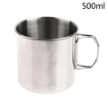 1pc Stainless Steel Folding Handle Cup Portable Carabiner Cup Outdoor