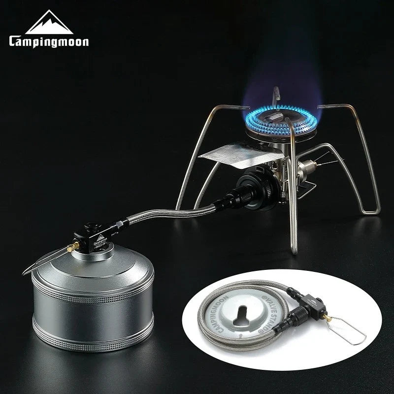 CAMPINGMOON Camping can be done with Inverted High-altitude Flat Gas Cylinders,Stoves,Extension Pipes with Valves, and Gas Pipes