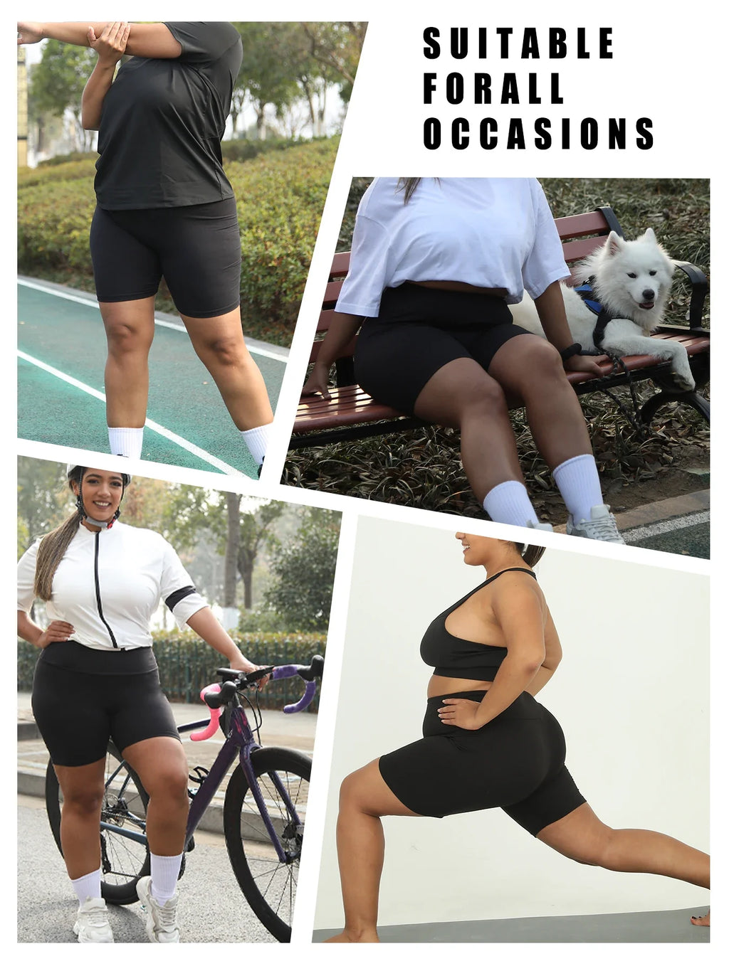 2 Pack Plus Size Biker Shorts for Women High Waisted Super Soft