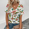 Women's Plus Size T-Shirt Summer V-Neck T Shirt For Women Daily Fashion Short Sleeve Casual T-Shirt 3d Print Female Clothes