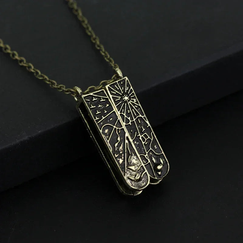 Grimm Box Key Can Open Necklace Bronze Color Alloy Pendant Necklace for Men Women Lolita Vintage Jewelry Accessories Gift
