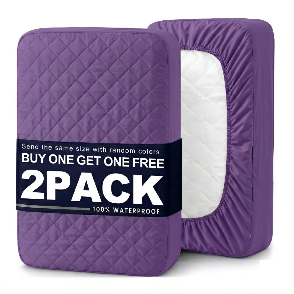2Pcs,Buy One Selected Color Get One Random Free Quilted Waterproof Mattress Cover, Comfortable Stain & Wrinkle Resistant