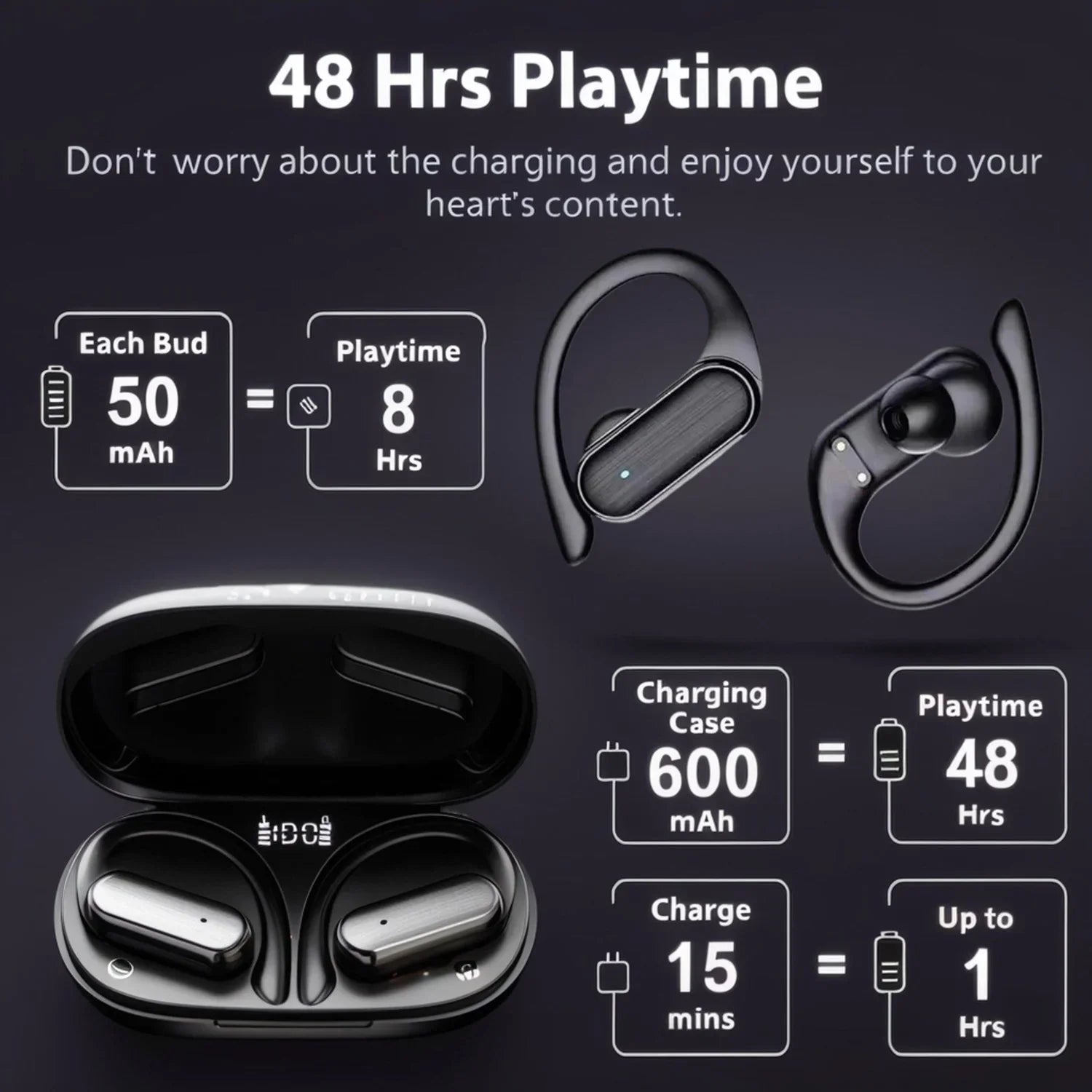 Wireless Bluetooth earphones A520 Headset HD Sound Quality Stereo Headphones Touch Light Mini High Quality Earbuds Anti-Sweat
