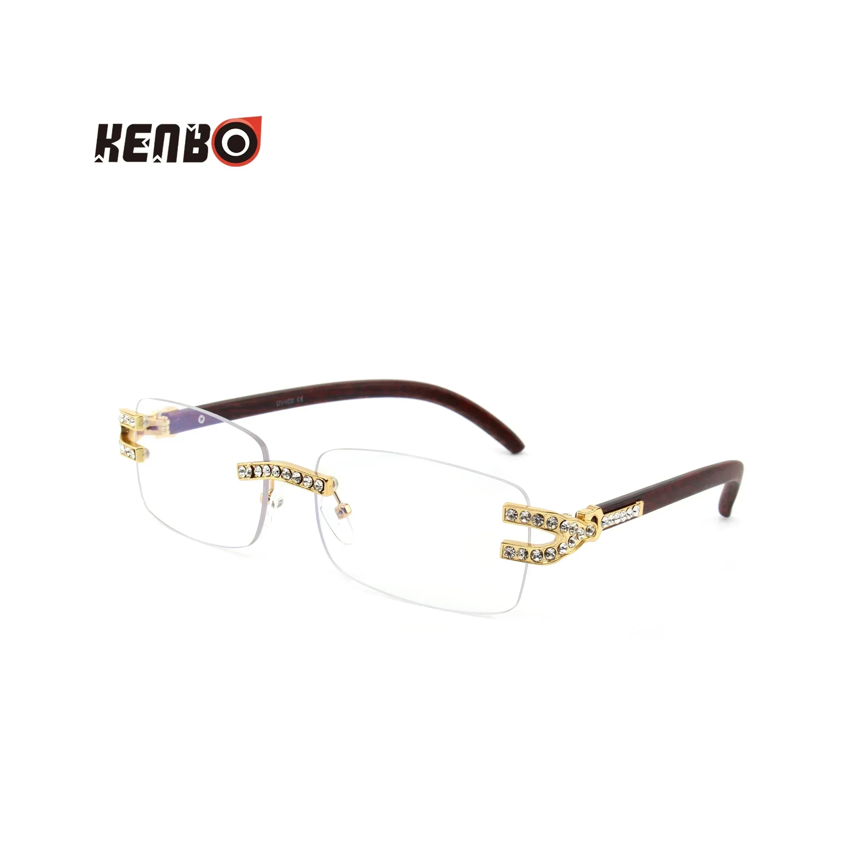 Kenbo Small Rectangle Rimless Sunglasses Men 2024 Luxury Brand Frameless Sun Glasses For Women Vintage Square UV400 Eyewear