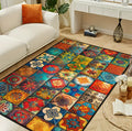 Style Carpet] Bohemian Persian Style Dark Pattern  Modern Home Decor Carpet Non-Slip Living Room, Bedroom, and Outdoor Use