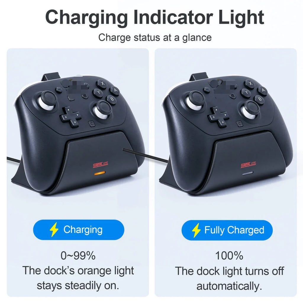 Charging Dock Station For Switch2 Pro Game Controller Fast Charger With Led Indicator Light For Nintendeo Switch 2 Accessory