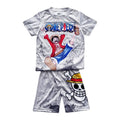 2026 New One Piece Monkey D. Luffy Kids Pajama Set Short Sleeve T-shirt & Shorts Anime Sleepwear Soft Breathable Loungewear