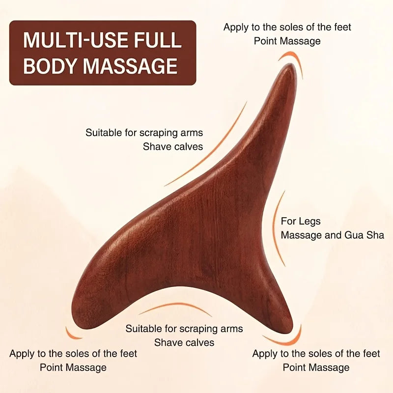 Wooden Triangular Bird Massage Stick Foot Gua Sha And Acupressure Tool Full-Body Meridian Trigger Point Relaxation Device