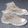 Men's Canvas Shoes Male High Top Casual Breathable Sports Shoes Gray Skateboarding Vulcanized Shoes Comfort Sneakers 2025 New