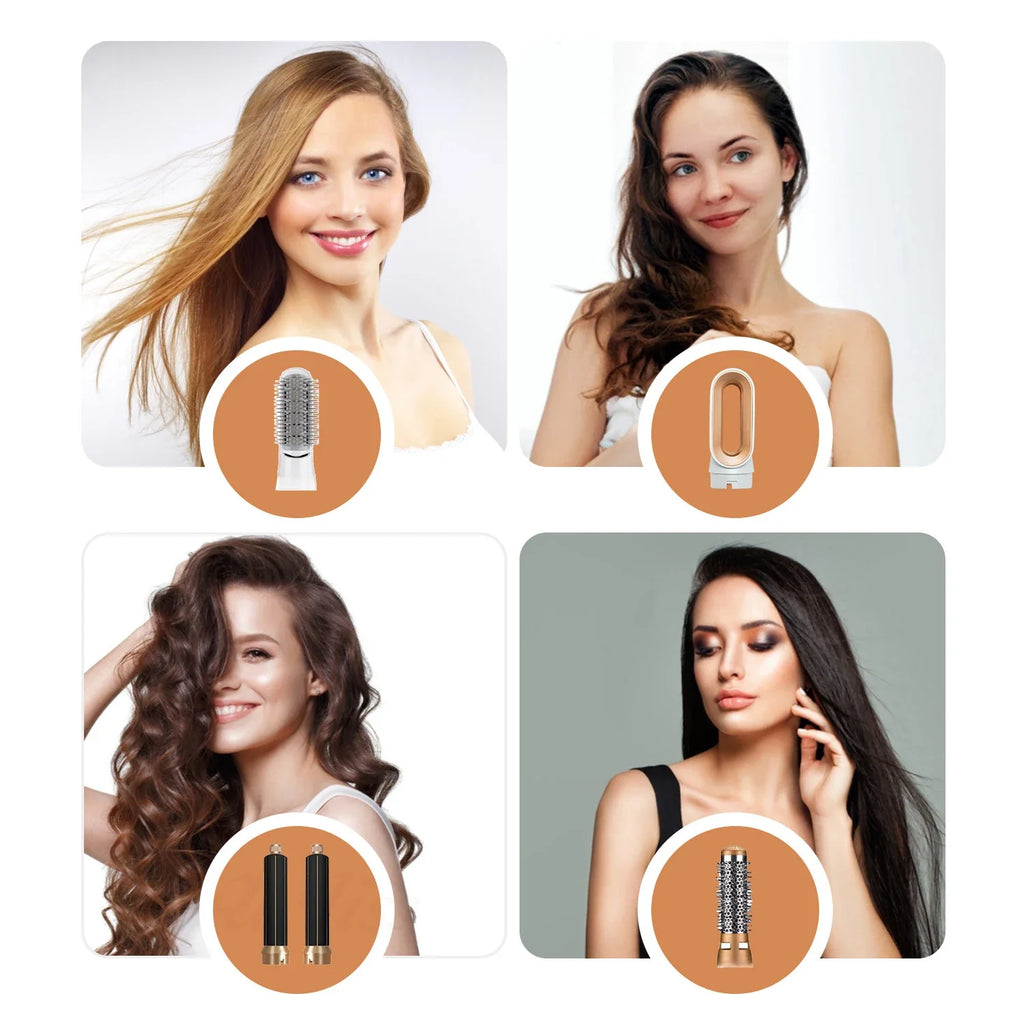 Hairdresser 5-in-1 Hair Clip Curler Hot Air Comb Automatic Curling Comb Straight Comb, Hair Dryer Holiday Gift