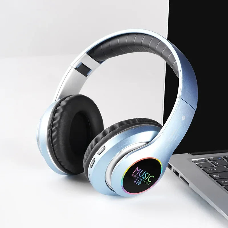 Wireless Bluetooth 5.0 HiFi Headphone With On-Ear Headset Stereo Sound Earphones Sports Office Game Foldable Low Latency