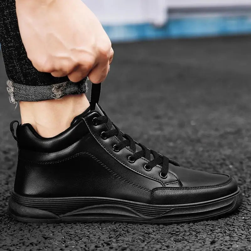 Hot Men's Shoes PU Leather Sneakers Fashion Hip Hop Casual Shoes Red Platform Male Running Shoes Designer High Top Tennis Shoe