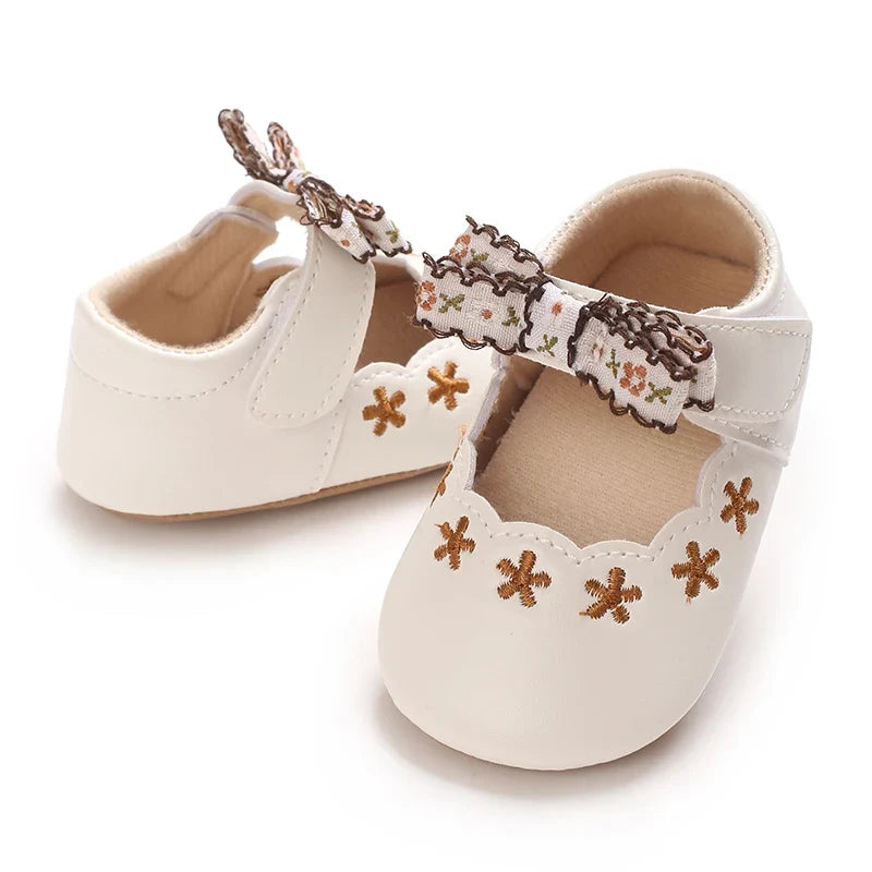 0-1year Baby Shoes Infant Pre-Walker Shoes Girls Princess Bow Shoes