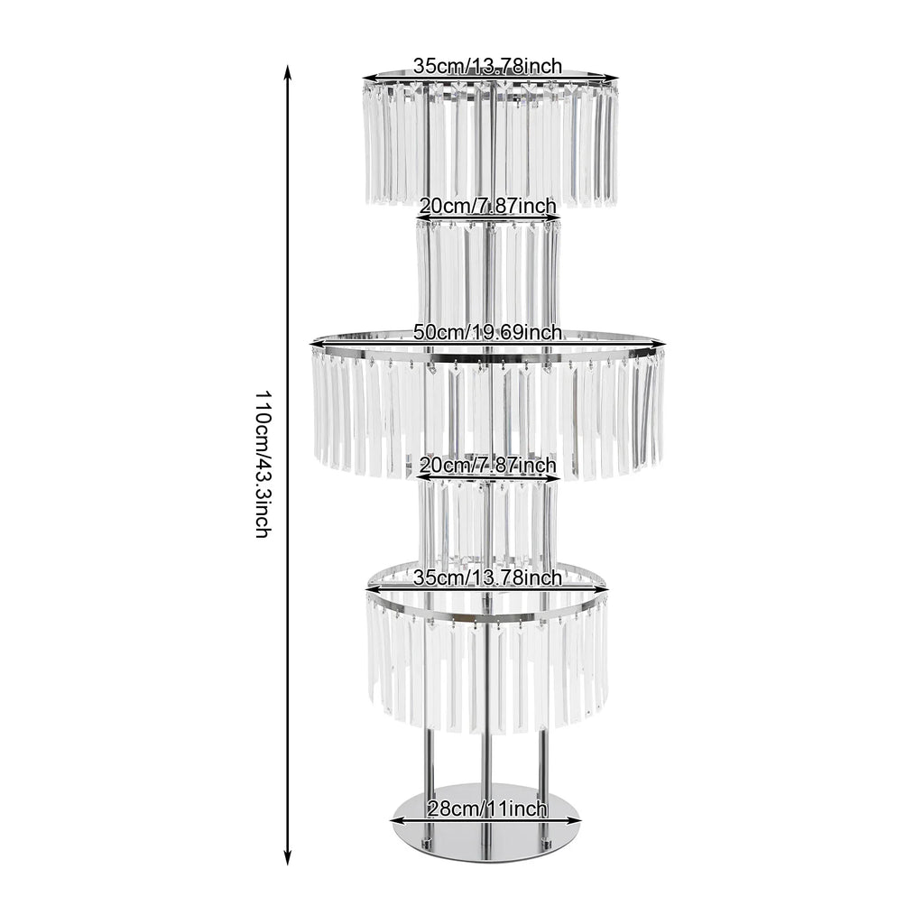 5 Tiers Gold/Silver Wedding Centerpieces Flower Stand Vase Centerpiece Acrylic Flower Stand with Hanging Acrylic
