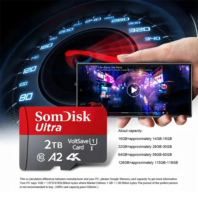 128gb Micro Tf/ SD Card Class 10 High Speed Memory Cards Stable