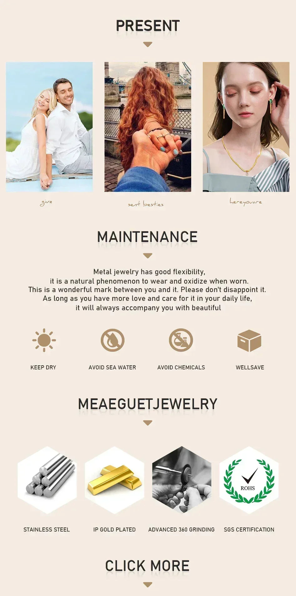 Summer Waterproof Necklace for Women, Nature Abalone Shell Heart Square Round Shape Pendant Statement Jewelry
