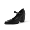 MKKHOU Fashion Pumps New High Quality Genuine Leather Pointed High Heels Mary Jane Shoes Women's Heels Leather Shoes Women Shoes